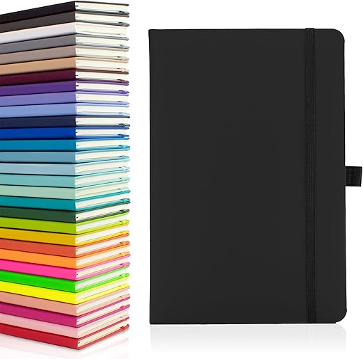 Nesona Notes London Eco A5 Hardcover Notebook – Lined, Dark Grey