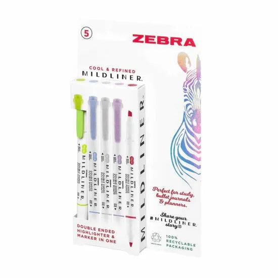 Zebra Midliner Highlighter 5-pack